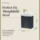 image 5 of Balterley Wall Hung Cloakroom Vanity Basin Unit with Handle Compact Bathroom Storage | Grey | Satin Soft Black | 438 x 400 x 222mm | 1