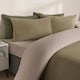 image 3 of OHS Reversible Microfibre Duvet Cover and Pillowcase Bedding Set, Double - Natural/Sage