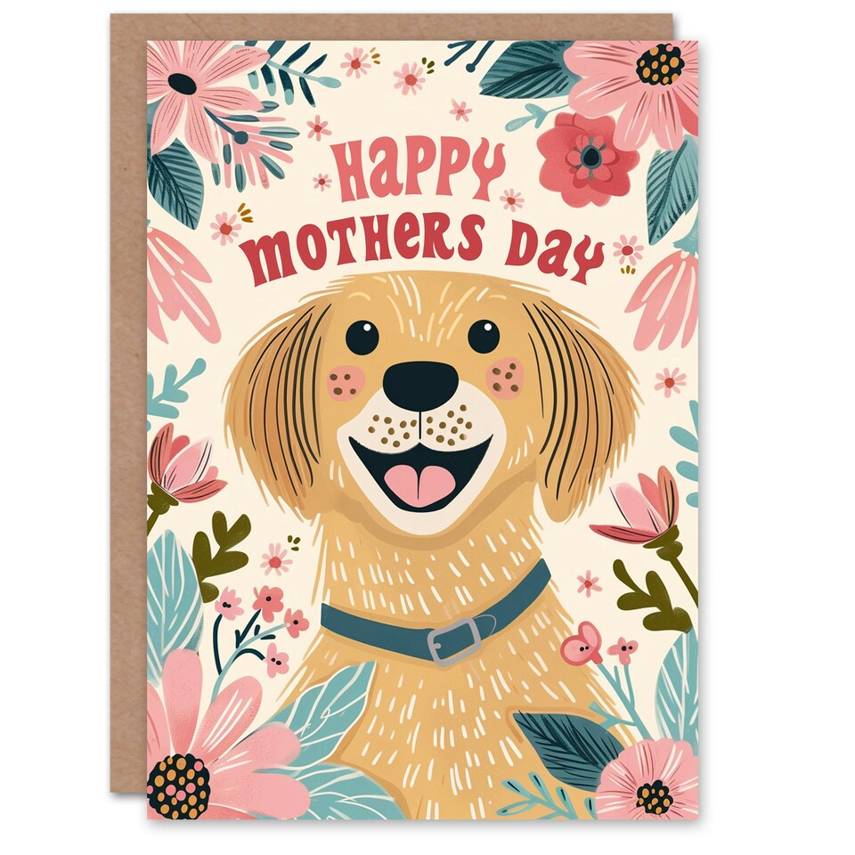 image 1 of Mothers Day Card Golden Retriever Labrador Dog Mum Card