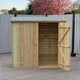 image 5 of Overlap 6 x 3 Feet Pressure Treated Pent Shed Double Door | Brown
