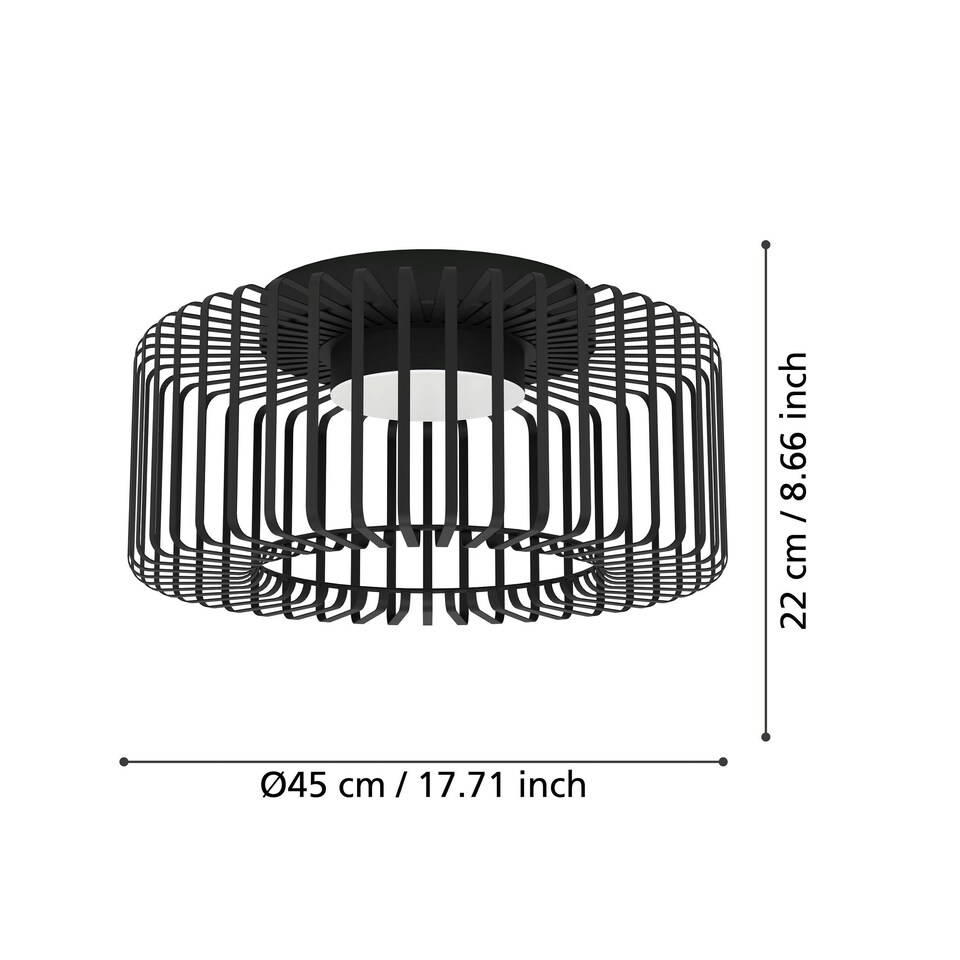 image 1 of EGLO Ginestrone-Z Black Steel RGB Ceiling Light