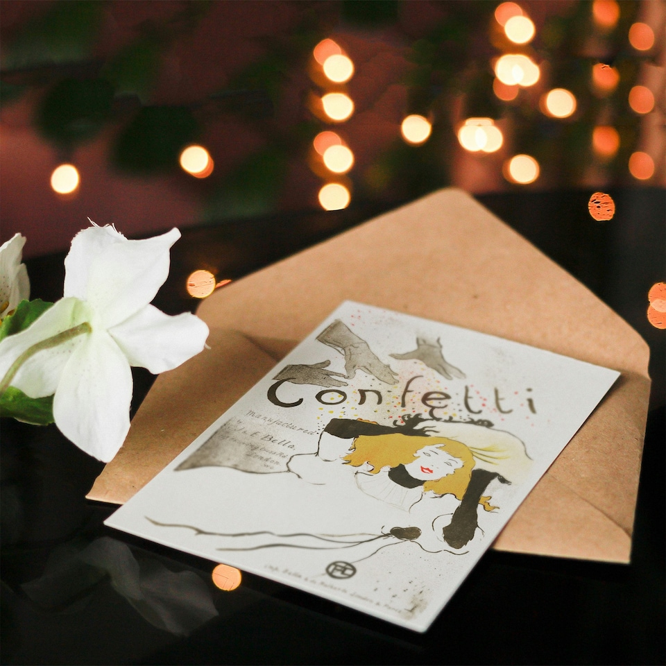 image 1 of Toulouse Lautrec Art Card Confetti Vintage French Advert