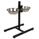 image 1 of KCT Adjustable Large Pet Stand with 2 Bowls Black | Silver