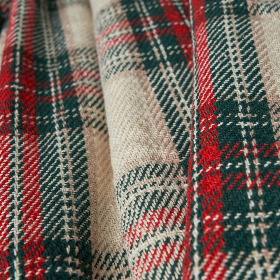 image 1 of Christmas Check Throw with Sherpa Back, Multi-Coloured