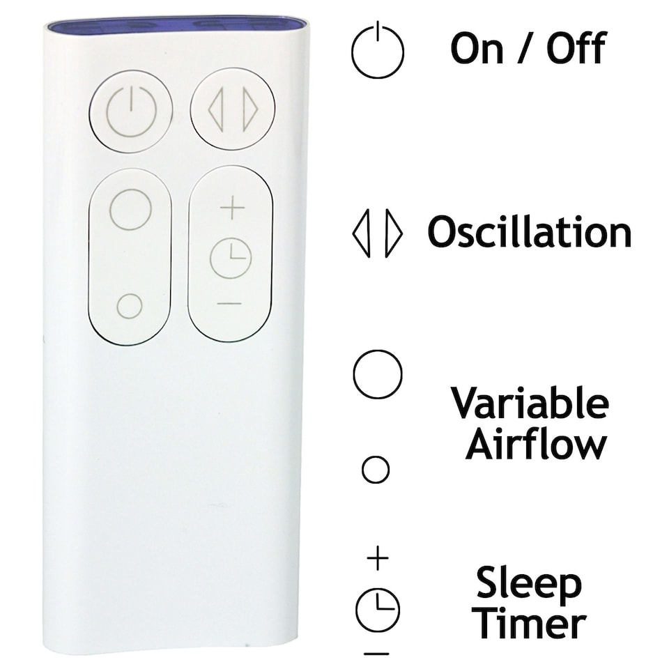 image 1 of Dyson AM06 AM07 AM08 Cool Desk Tower Fan Remote Control in White 965824-01 White