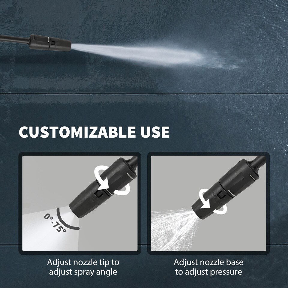 image 1 of Outsunny 2200W High Pressure Washer 170 Bar Pressure 420 Lh Flow Portable Electric Power Washer Jet Wash Cleaner with Adjustable Nozzle 6M Hose and Hose Reel for Home Patio Car Driveway