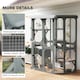 image 7 of PawHut Walk-in Catio, Outdoor Cat Enclosure with 4 Jumping Platforms, Condo and Waterproof Cover, Outdoor Indoor Large Cat House for 2-3 Kittens ,Grey