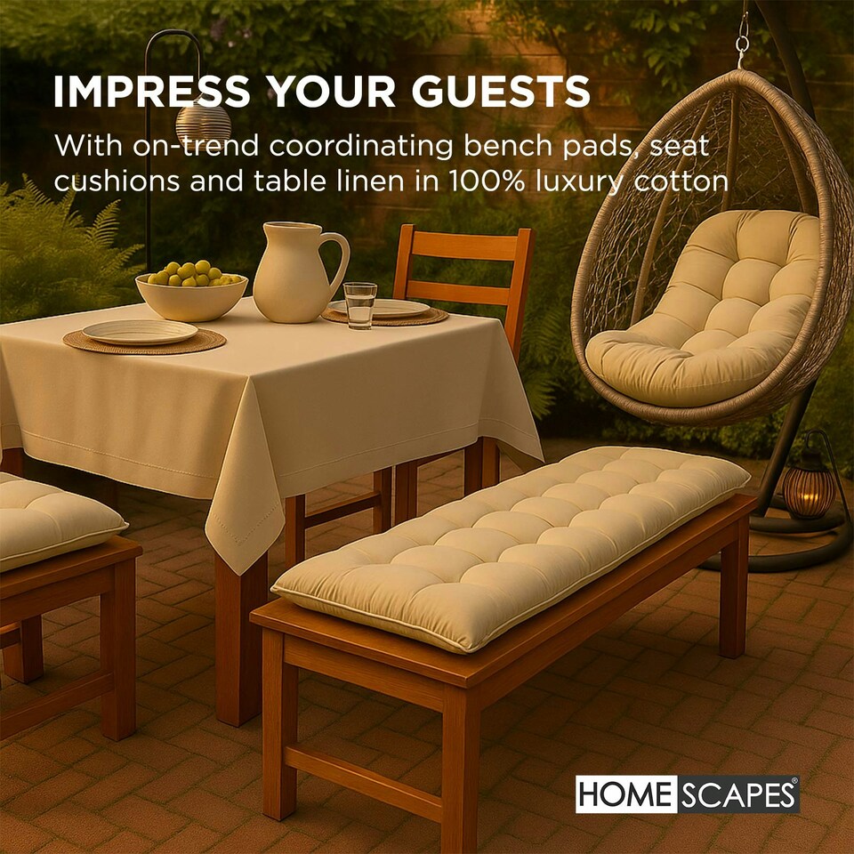 image 1 of Homescapes Cream Round Egg Chair Swing Cushion