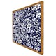 image 1 of White flowers on navy (Picture Frame) Brown | Oak | XS