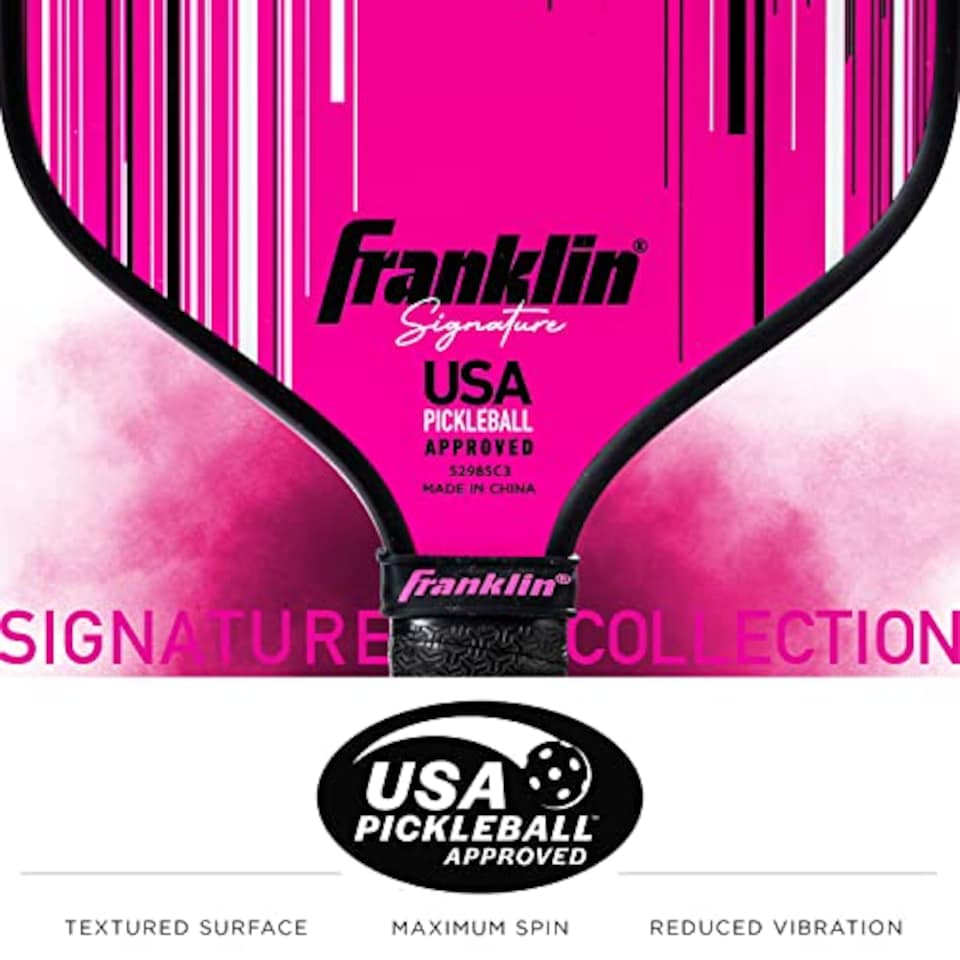 image 1 of Franklin Sports Pro Pickleball Paddle - Signature Series With Maxgrit Surface - Usapa Approved - 16mm Polypropylene Core - Pink