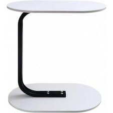 MantraRaj Side Table for Sofa & Bed Small Snack Coffee Table Compact Couch Sofa Side Table White