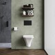image 2 of Rimless Wall Hung Ceramic Toilet Pan & Soft Close Seat, 355mm