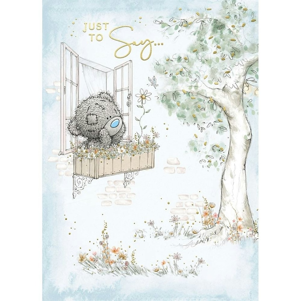 image 1 of Bear On Swing 'Just To Say' Thoughtful Blank Greeting Card