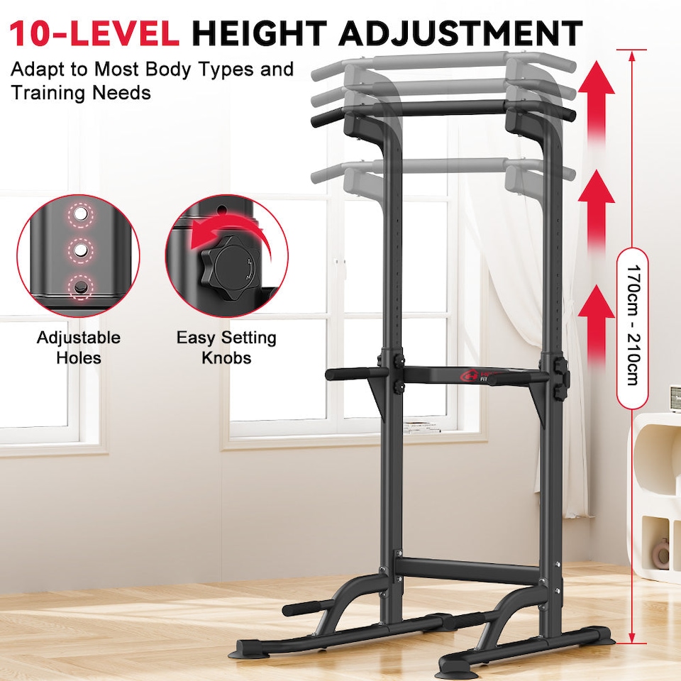 image 1 of Homefitnesscode Power Tower Dip Station D1 Pull Up Station