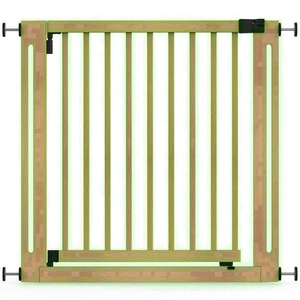 image 1 of Safetots Wooden Elegance Gate, Natural, 95cm - 103cm, Pressure Fit Safety Gate, 73cm Extra Wide Doorway, Easy Installation