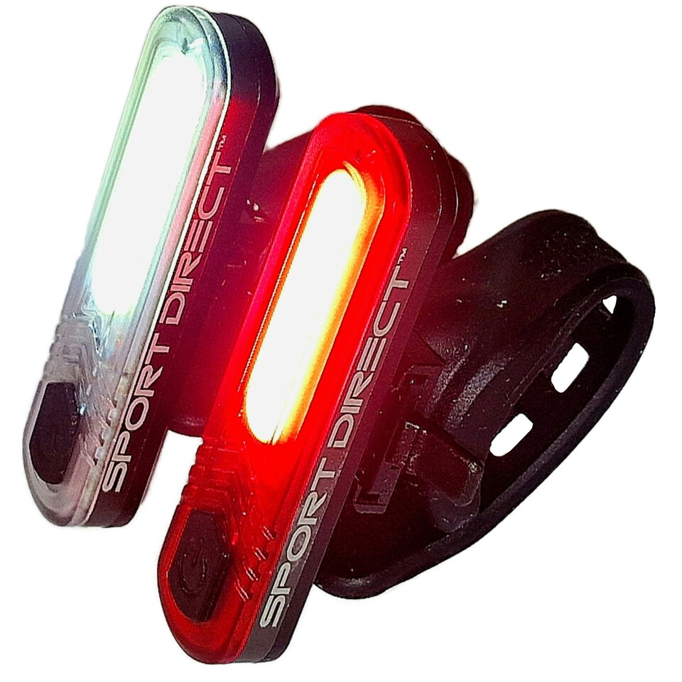 image 1 of Sport Direct Superbright 130 Lumens Front/Rear Bike USB Rechargeable Set