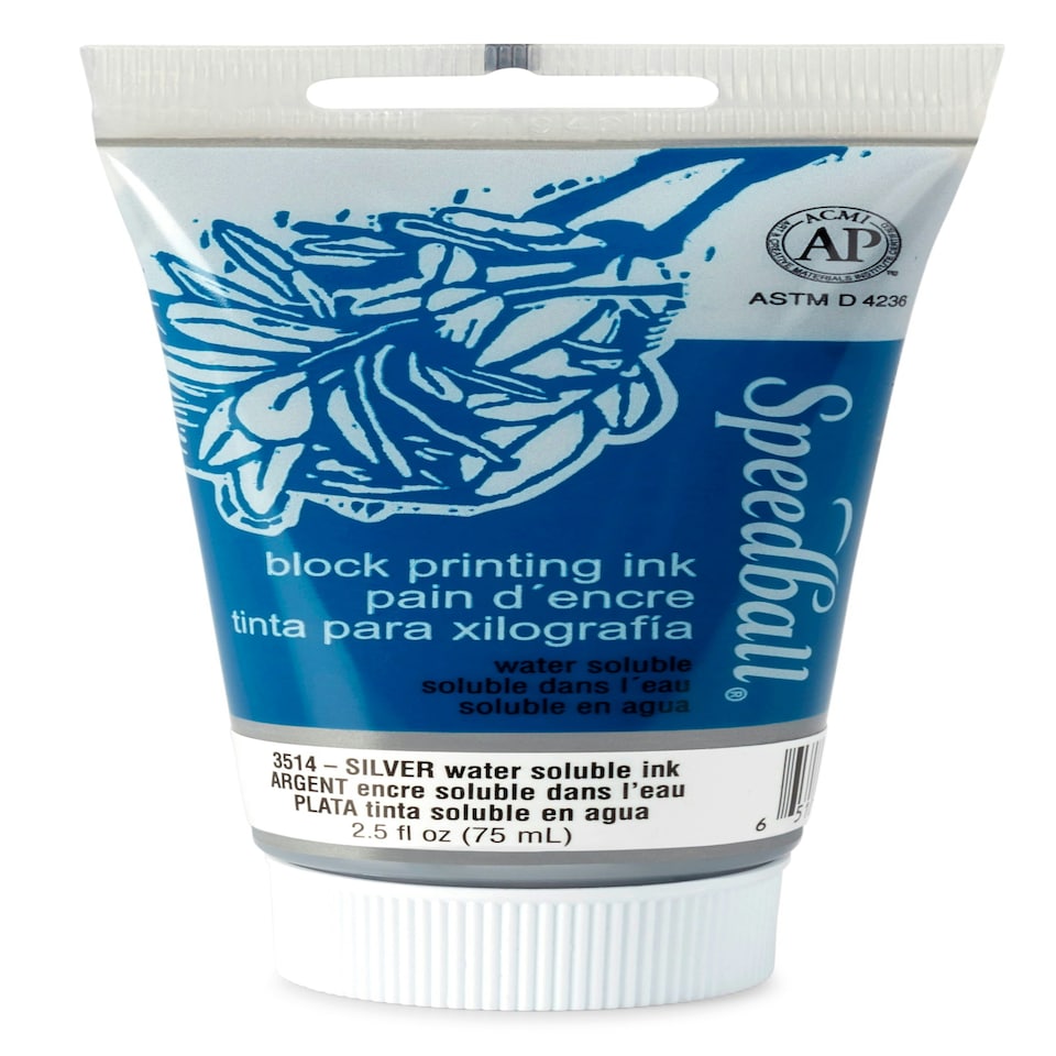 image 1 of Speedball Water-Soluble Block Ink, Silver, 2.5oz