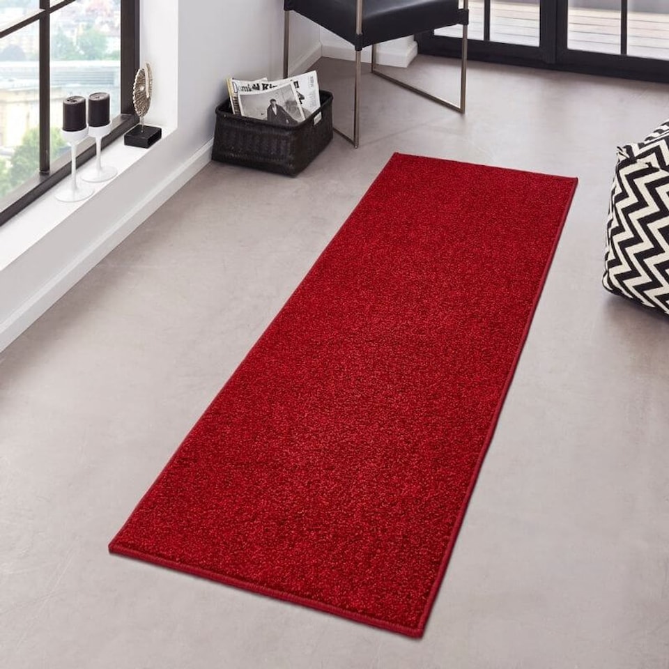 image 1 of The Rugs Velours Pure Modern Plain Velour Floor Rug Synthetic Short Pile