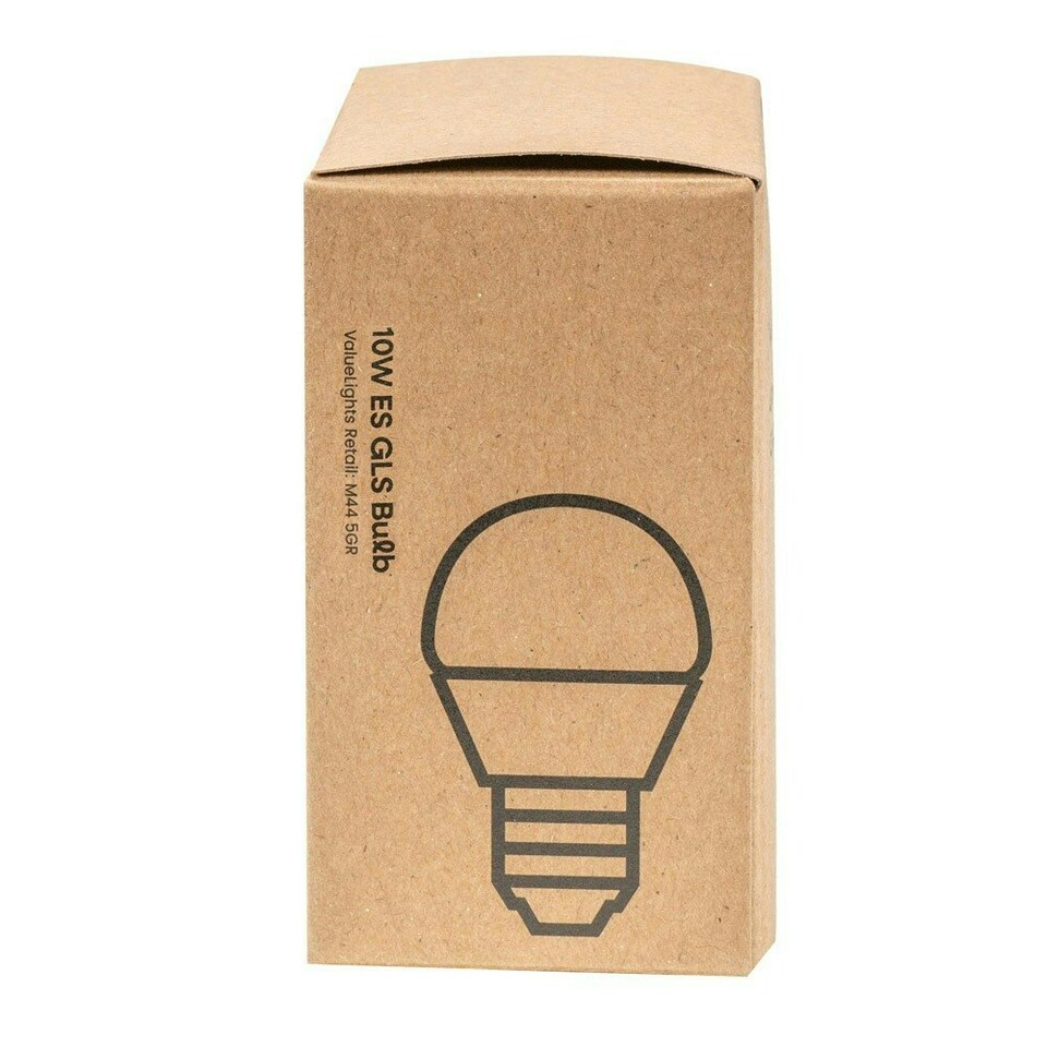 image 1 of ValueLights 6 Pack E27 White Plastic GLS LED 10W Warm White 3000K 800lm Light Bulb