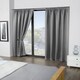 image 2 of Essential Woven Thermal Blackout Pencil Pleat Curtains 116cm x 137cm Grey Grey | Grey