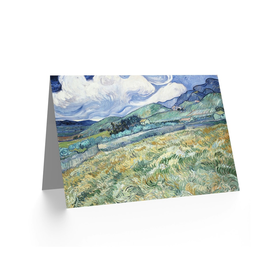 image 1 of Van Gogh Painting Mountain Landscape From Saint Remy Greeting Card