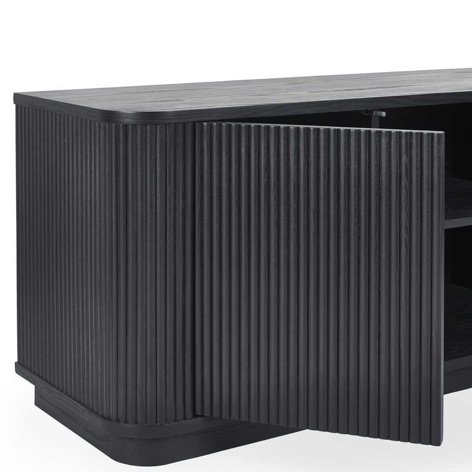 image 1 of Louis Fluted Tv Unit - Black