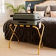 image 5 of Harbour Housewares Folding Metal Luggage Rack - Gold | Gold | Gold