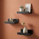 image 3 of 3 Piece Floating Wall Shelf Set | Black | Black & Set of 3 | 3