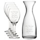 image 1 of Personalised Engraved Set of 4 Pure Wine Glass 1 Litre Carafe Set