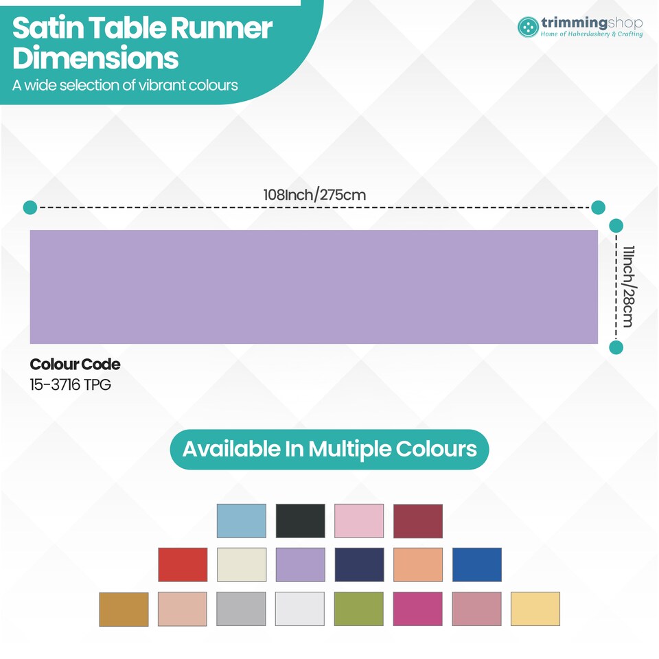 image 1 of Satin Table Runner for Dining Table - 11 x 108 Inch