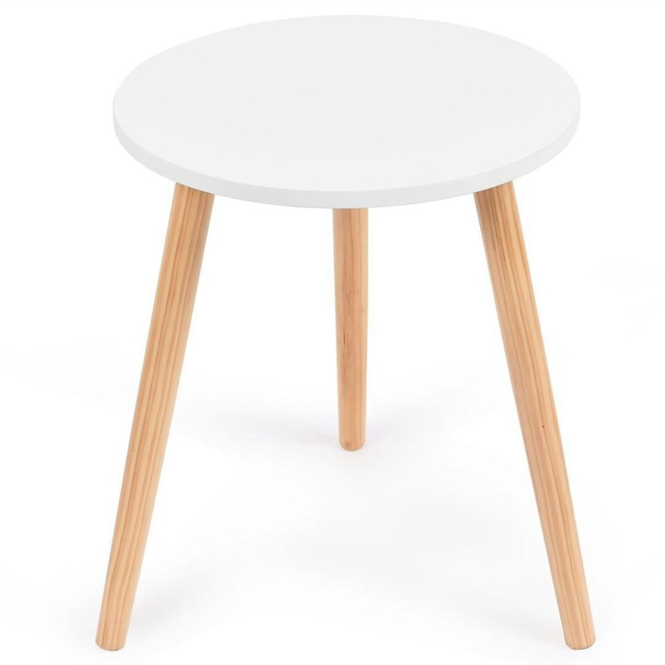 image 1 of COSTWAY Round Coffee End Table Sofa Side Table Furniture White