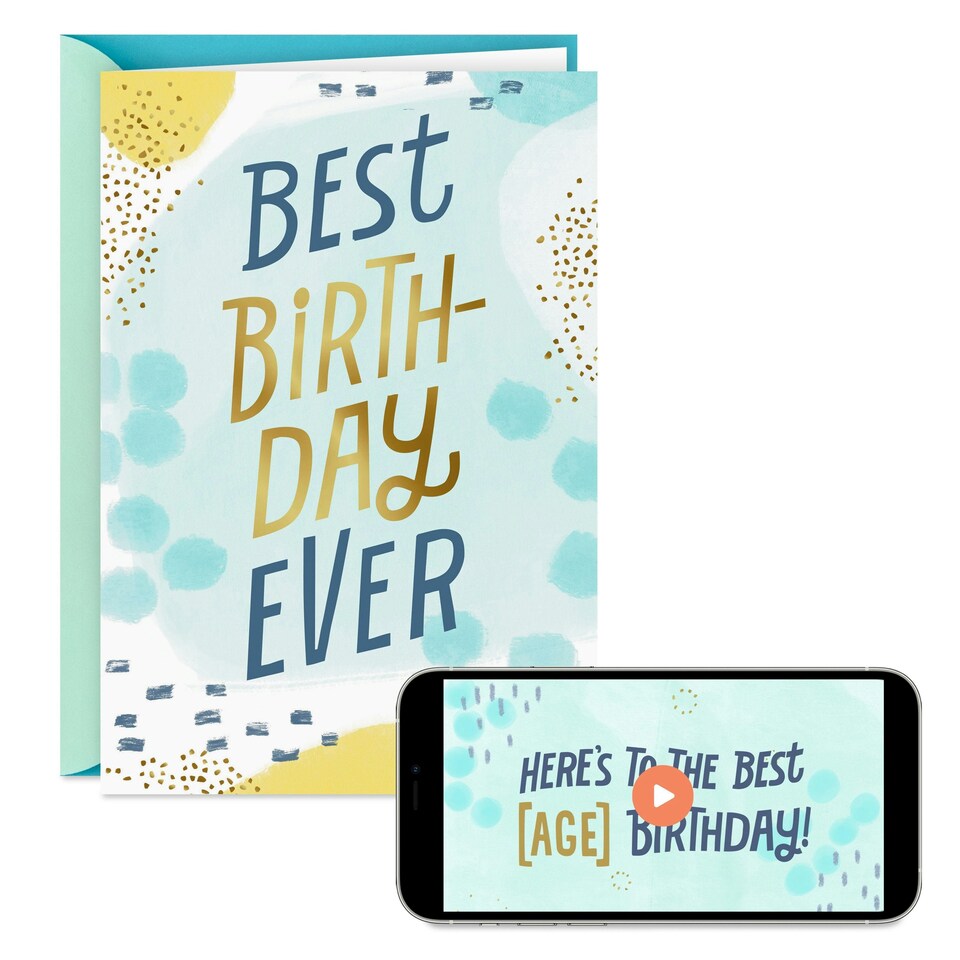 image 1 of Best Birthday Ever' Design Video Greetings General Birthday Card