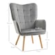 image 7 of HOMCOM Upholstered Tufted Wingback Armchair with Seat Padding, Grey