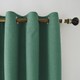 image 2 of Emerald Green Linen Blackout Eyelet Curtain Pair - 46 x 63 Inch Drop | Green | One Size