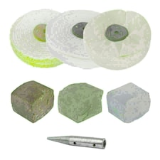 6" x 1" Conversion Polishing Mop Kit For 1/2 HP Grinders 3 Mops Compounds Spindle