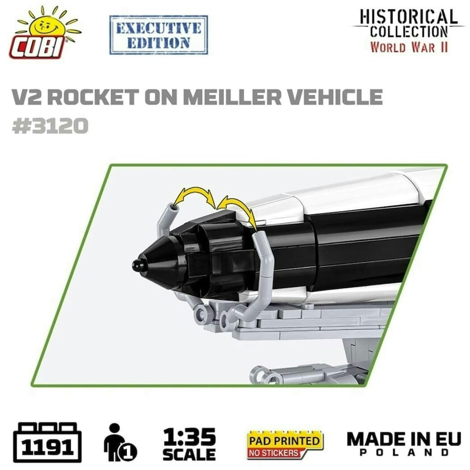 image 1 of V2 rocket on Meiller vehicle brick model - COBI 3120 - 1210 bricks EXECUTIVE EDITION