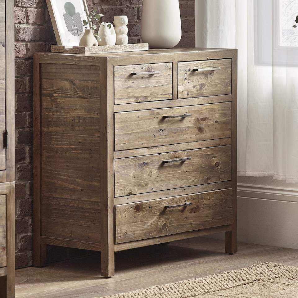 image 1 of Premium Legacy 3 + 2 Drawer Chest - Cashew