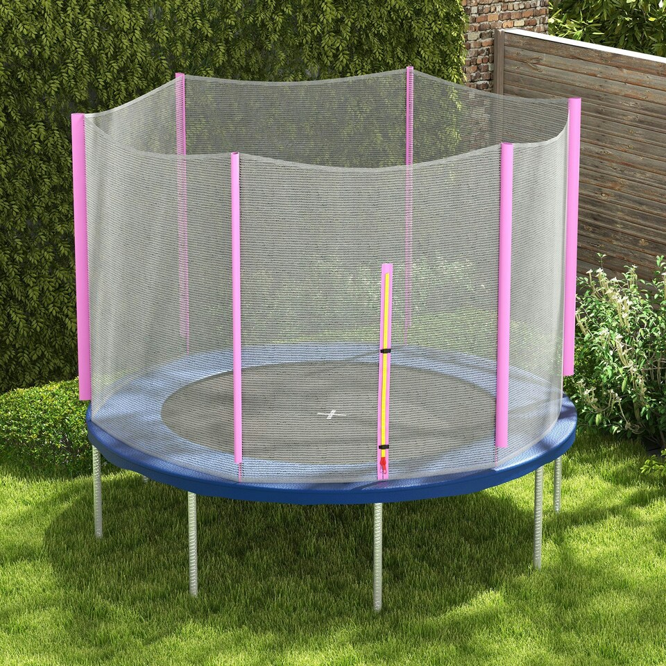 image 1 of SPORTNOW 8ft Trampoline Net Replacement Safety Net with Zipped Door, Blue