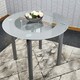 image 5 of Glass Grey Dining Table Round Dining Table Dining Room Kitchen Furniture Grey