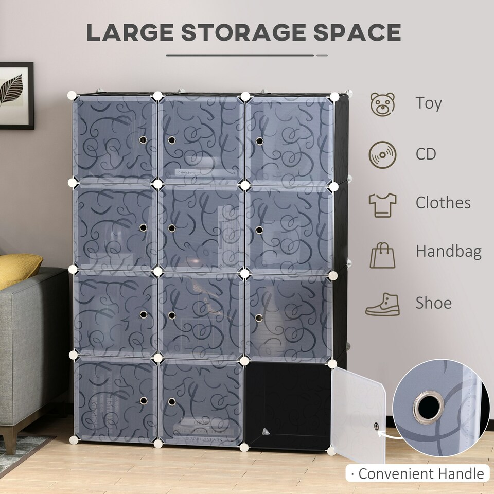 image 1 of HOMCOM DIY Wardrobe Portable Interlocking Plastic Modular Closet