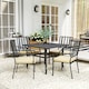 image 9 of Outsunny 5 Pieces Garden Dining Set with Cushions, Outdoor Patio Table and 4 Stackable Chairs, Metal Top Table with Umbrella Hole, Black