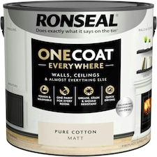 Ronseal One Coat Everywhere Matt Paint 2.5L Pure Cotton
