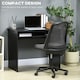 image 6 of HOMCOM Modern Computer Desk, Home Office Table, Small Writing Desk with Storage Shelf, 90 x 50cm, Black Wood Grain