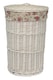 image 1 of Small Round White Wash Laundry Basket with a Garden Rose Lining | Multi | Garden Rose