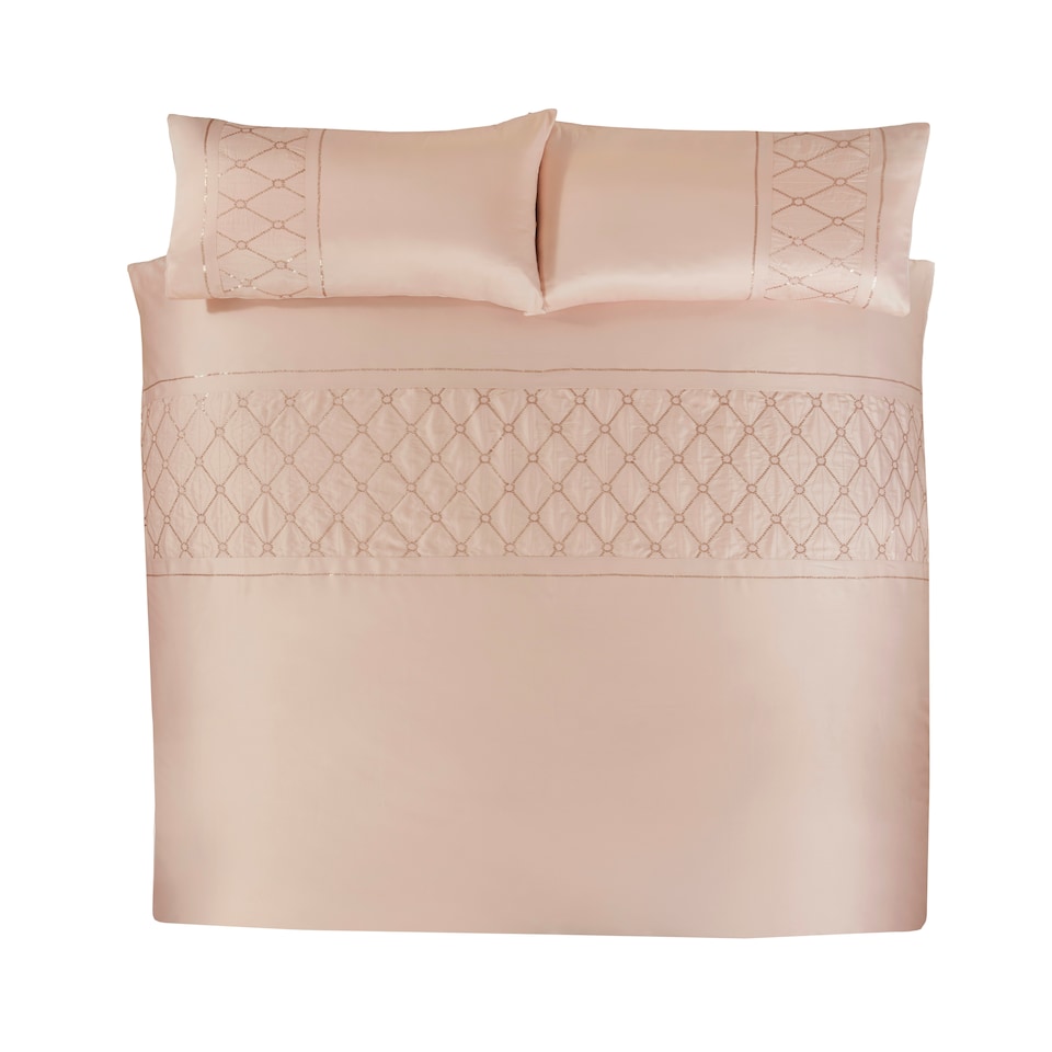 image 1 of Monaco Polycotton Duvet Cover Set with Pillowcase Pink | Single