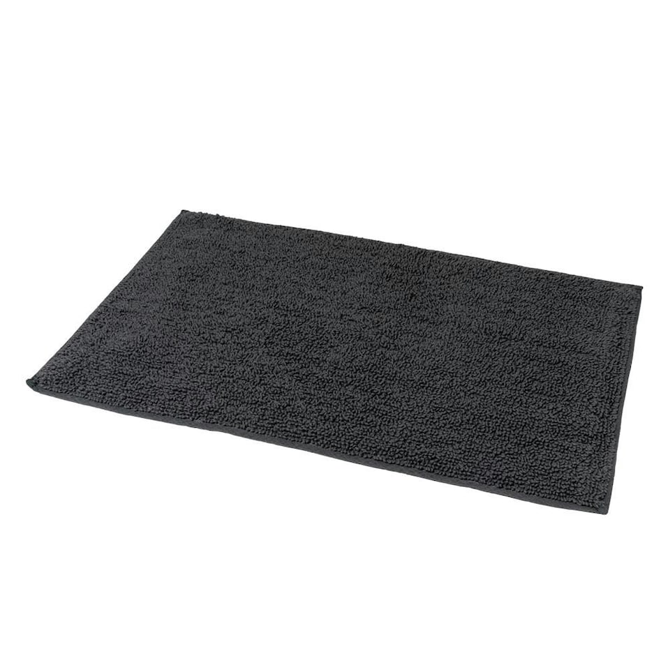 Showerdrape Andorra Charcoal 100% Cotton Bath Mat 800 x 500mm