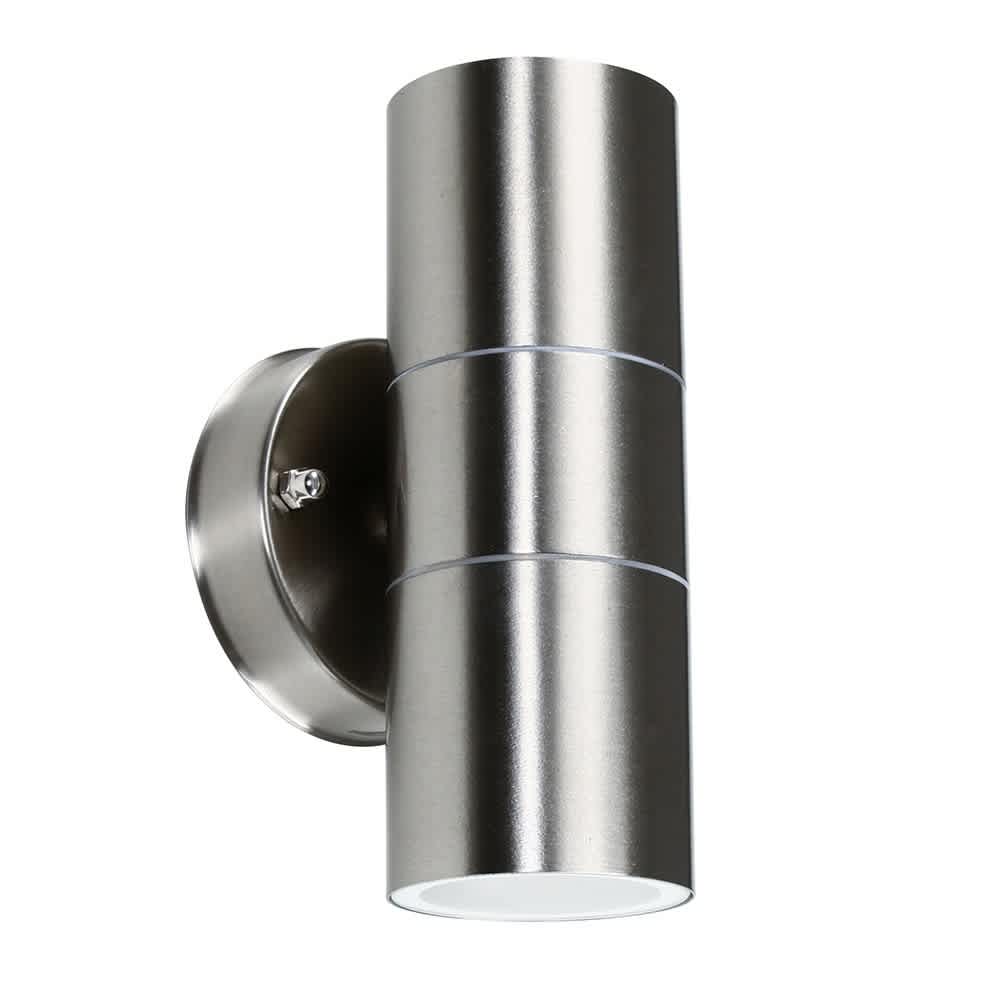 ValueLights Gainsford Up Down Light Brushed Silver Wall Light and Bulb