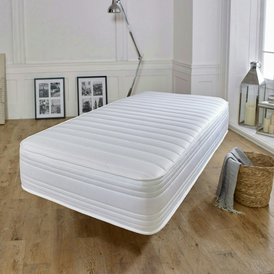 image 1 of Straight Line Hybrid Mattress - Memory Foam & Spring Support White | Small Double