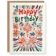 image 1 of Trippy Hippy Floral Pattern Bright Design Her Birthday Card
