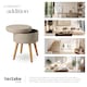 image 7 of Stool Yara - round, padded, with storage space, linen look | Cream | sand | 42,50 x 42,50 x 45,50 cm | 1